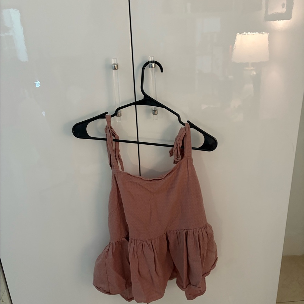 Madewell Dusty Pink Ruffled Tank Top
